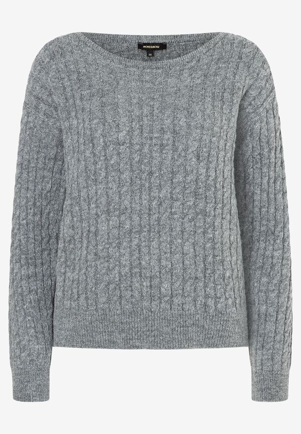 4031664001009 - Pullover mit Zopfmuster grau melange Winter-Kollektion