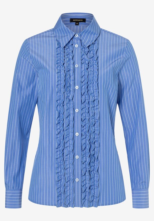 4031664008527 - Streifenbluse mit Rüschen blau weiß Frühjahrs-Kollektion
