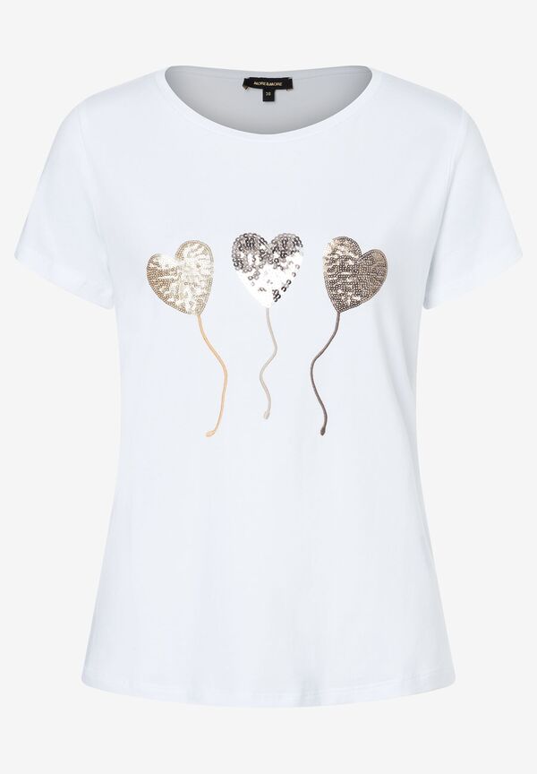 4031664020932 - T-Shirt mit Paillettenherzen weiß Frühjahrs-Kollektion 4031664020932 - T-Shirt mit Paillettenherzen weiß Frühjahrs-Kollektion