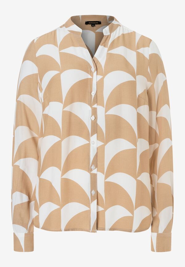 4031664022127 - Viskosebluse offwhite camel Frühjahrs-Kollektion