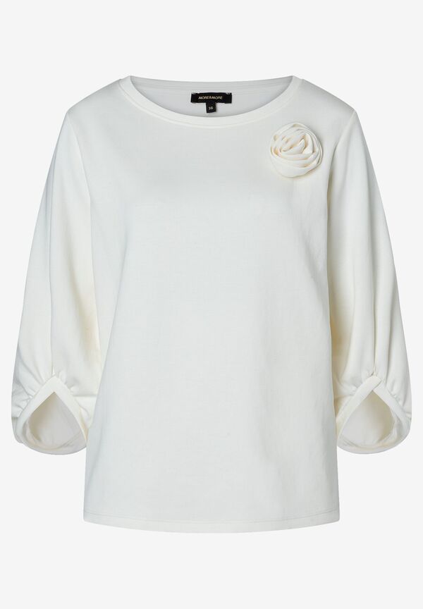 4031664033338 - Sweatshirt mit Blüte ecru Frühjahrs-Kollektion