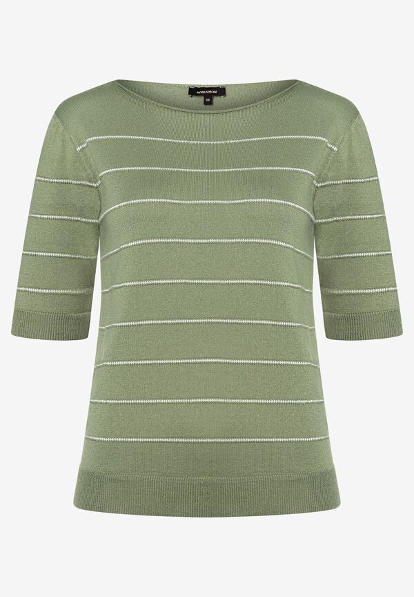 4031664041807 - Pullover fein gestreift olive green Sommer-Kollektion