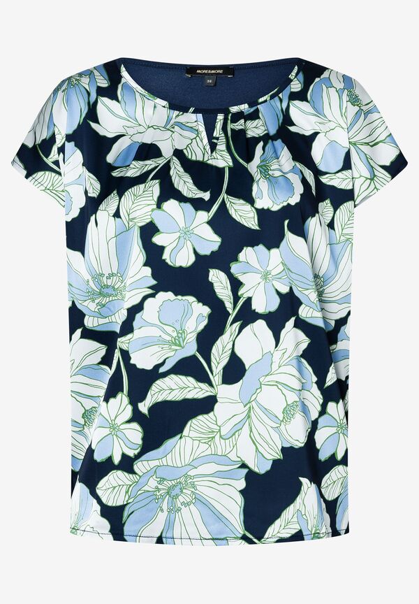 4031664050663 - Blusenshirt mit Flowerprint marine grün ecru Frühjahrs-Kollektion
