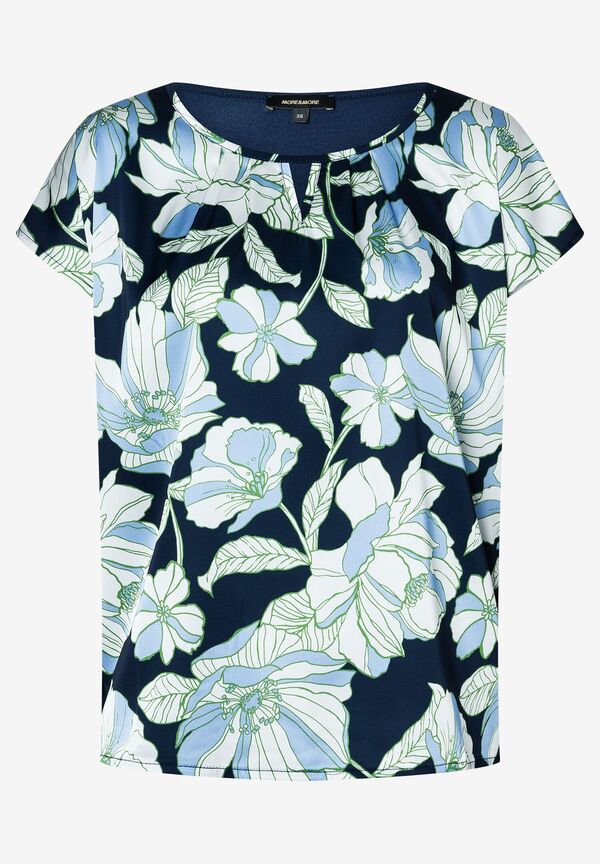 4031664050670 - Blusenshirt mit Flowerprint marine grün ecru Frühjahrs-Kollektion