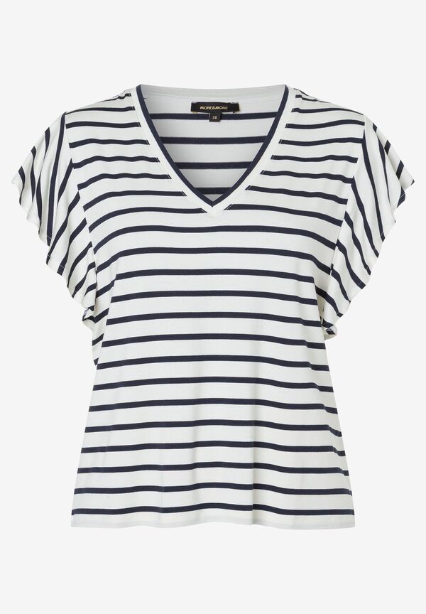 4031664079138 - V-Neck Shirt mit Streifen Frühjahrs-Kollektion