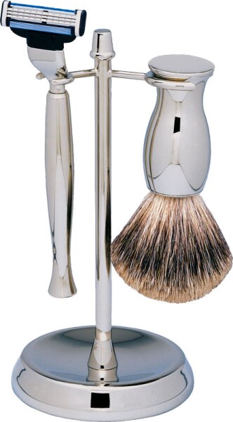 4031683065044 - Erbe Shaving Shop Rasierset dreiteilig verchromt glänzend Gillette Mach 3 4031683065044 - Erbe Shaving Shop Rasierset dreiteilig verchromt glänzend Gillette Mach 3