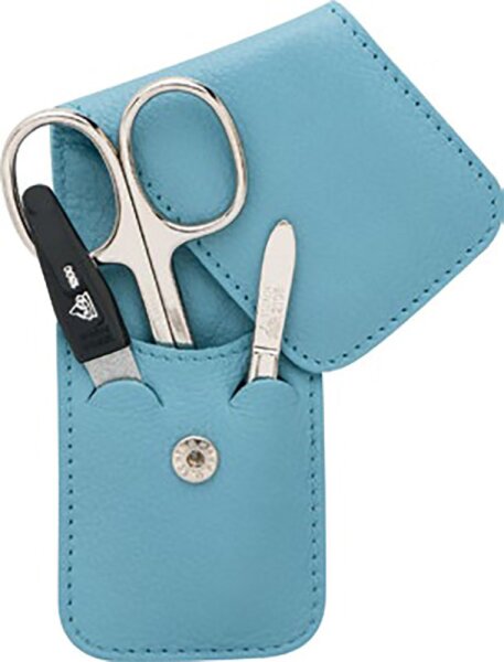 4031683092033 - Erbe Collection dreiteiliges Manicure Set im Leder-Etui meerblau
