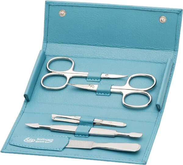 4031683092194 - Erbe Collection fünfteiliges Manicure Set im Leder-Druckknopf-Etui schwarz 4031683092194 - Erbe Collection fünfteiliges Manicure Set im Leder-Druckknopf-Etui schwarz