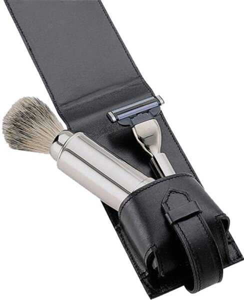 4031683092293 - Erbe Shaving Shop Rasierset dreiteilig in Ledertasche 13 x 7 schwarz