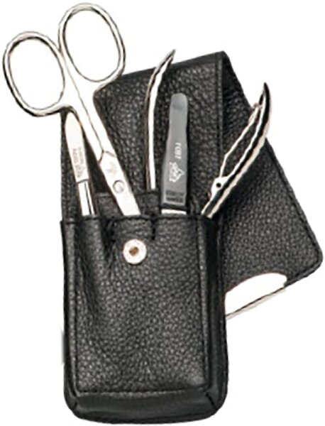 4031683092309 - Erbe Collection vierteiliges Manicure Set im Leder-Etui meerblau