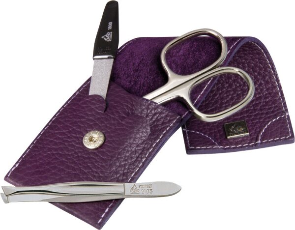 4031683097366 - Collection dreiteiliges Manicure Set im Lederetui 10 x 5 cm