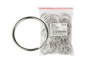 4031765224512 - - 50 Stück Schlüsselringe ø 25 mm Stahl gehärtet vernickelt Metall Riegel Ringe