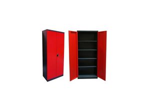 4031765408936 - Werkzeugschrank Werkstattschrank Metallschrank 2-türig anthrazit rot 192x78x58cm