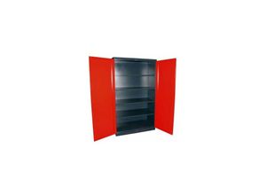 4031765409131 - - Werkzeugschrank Vollmetall anthrazit rot 110x192x58 cm Werkstattschrank 4 Böden