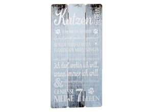 4032037667488 - Bild KATZENREGELN (BH 30x60 cm) BH 30x60 cm blau Kunstdruck Gemälde Wandbild