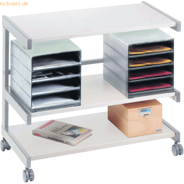 4032062000632 - Bürowagen 81x43x67cm 2 Ablageboxen grau 4032062000632 - Bürowagen 81x43x67cm 2 Ablageboxen grau