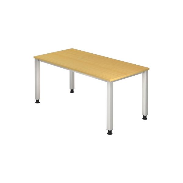 4032062004517 - Schreibtisch Q-Serie VQS16 6 manuell höhenverstellbar  160x80cm (BxT) rechteckig buche   Silber 4032062004517 Hammerbacher