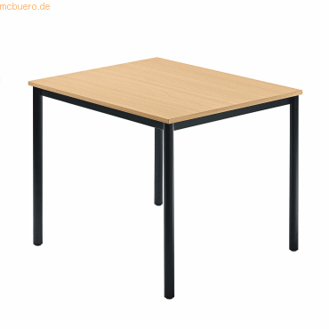 4032062008201 - HAMMERBACHER Konferenztisch VDQ08 buche quadratisch Vierkantrohr schwarz 800 x 800 x 720 cm