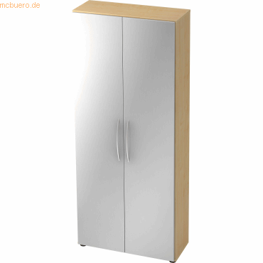 4032062013922 - Schrank Basic 5 OH BxTxH 80x33x188cm Griff BM Ahorn Silber