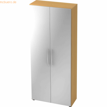 4032062013939 - Schrank Basic 5 OH BxTxH 80x33x188cm Griff BM Buche Silber