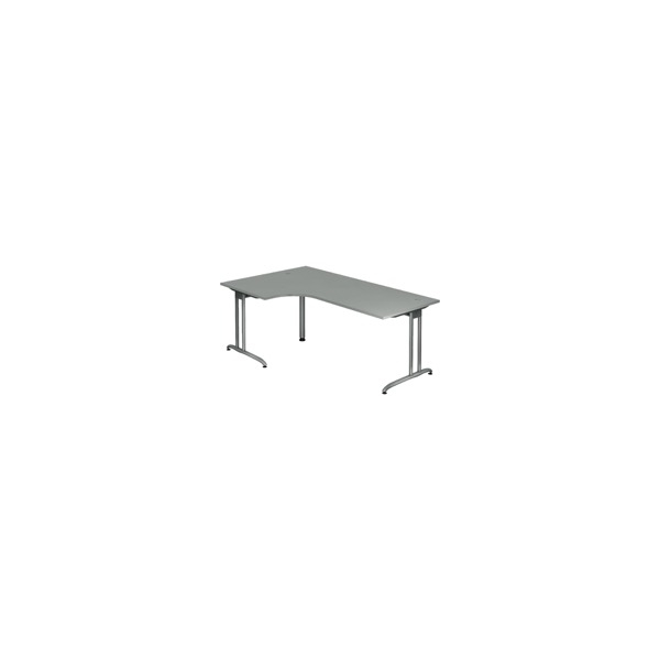 4032062014394 - Schreibtisch VBS82 5 65-130cm (H) 200x120cm (BxT) L-Form grau   weißaluminium 4032062014394 Hammerbacher