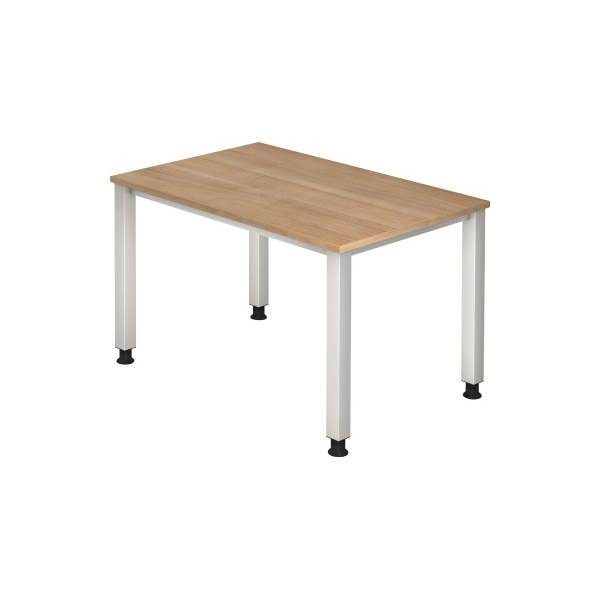 4032062021590 - Schreibtisch Q-Serie VQS12 N manuell höhenverstellbar  120x80cm (BxT) rechteckig nussbaum   Silber 4032062021590 Hammerbache