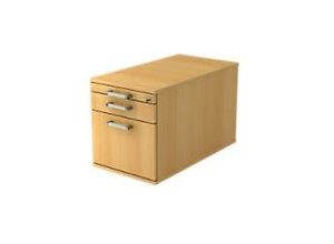 4032062121429 - PRO SIGNA TC20 CE - Rollcontainer Buche Holz mit Hängeregistratur Chromgriff Metall