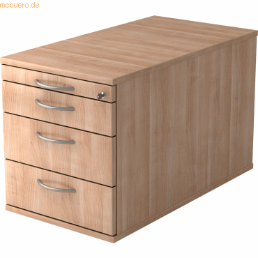 4032062121788 - PRO SIGNA TC30 BM - Rollcontainer Holz Nussbaum mit 3 Schüben Bogengriff Metall