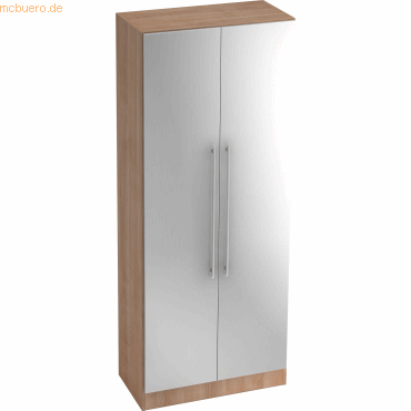 4032062127834 - PRO SIGNA G 7200 RE - Nussbaum Silber 5 OH Garderobenschrank Relinggriff Kunststoff