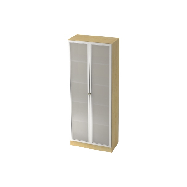 4032062128374 - Büro-Flügeltürenschrank mit Glastüren BxTxH 800x420x2004 mm 5 oh 4 Böden ahorn