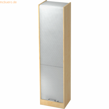 4032062129685 - Rollladenschrank TARVIS 5 Ordnerhöhen abschließbar B 500 x T 400 x H 2004 mm Ahorn-Dekor alusilber