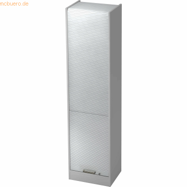 4032062129906 - Büro-Rollladenschrank BxTxH 500x400x2004 mm 5 oh 4 Böden Schloss Korpus lichtgrau Rollladen Alu