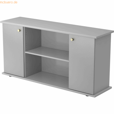 4032062132289 - PRO KAPA SB Sideboard mit Türen - Grau Silber mit Knauf Sideboard