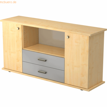 4032062132647 - PRO KAPA SB Sideboard mit Türen + Schüben - Ahorn Sideboard Streifengriff Kunststoff