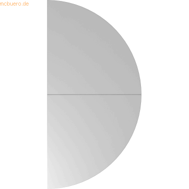 4032062138526 - Anbautisch 160x80cm 2xViertelkreis Fuß Ahorn Silber