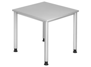 4032062139189 - Schreibtisch VHS08 5 S manuell höhenverstellbar 685-81cm (H) 80x80cm (BxT) quadratisch grau   silber 4032062139189 Hammerb