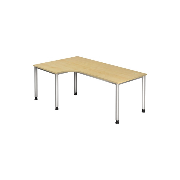 4032062139486 - Schreibtisch VHS82 3 S manuell höhenverstellbar 68-76cm (H) 200x120cm (BxT) L-Form ahorn   Silber 4032062139486 Hammerbacher