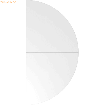 4032062139707 - Anbautisch 160x80cm 2xViertelkreis Fuß Weiß Silber