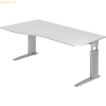 4032062141281 - Freiformtisch TARVIS B 1800 x T 800 1000 x H 680-860 mm Gestell silber weiß