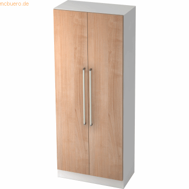 4032062146361 - Aktenschrank TARVIS mit Griff ohne Schloss 5 Ordnerhöhen B 800 x T 420 x H 2004 mm weiß Nussbaum-Dekor