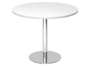 4032062147443 - Besprechungstisch VSTF10 W C  100x100cm (BxT) rund weiß   silber 4032062147443 Hammerbacher