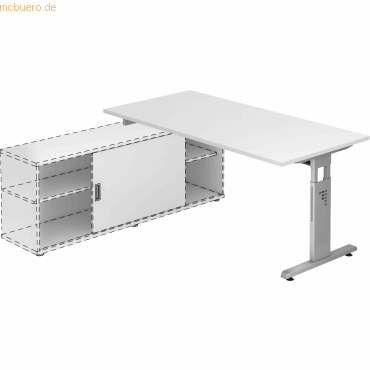 4032062147566 - FINO - Auflage-Schreibtisch BxT 1600 x 800 mm weiß