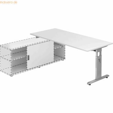 4032062147689 - Auflage-Schreibtisch BxT 1800 x 800 mm weiß kaiserkraft