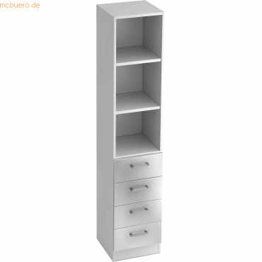 4032062155332 - PRO SIGNA G 7600 CE - 5 OH Schrank mit 4 Schüben Chromgriff Metall Weiß Silber