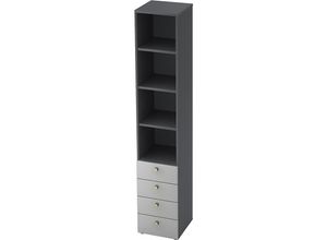 4032062159385 - eurokraft pro Kombi-Schrank 3 Fachböden 4 Schubladen graphit lichtgrau 4032062159385 - eurokraft pro Kombi-Schrank 3 Fachböden 4 Schubladen graphit lichtgrau