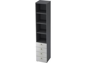 4032062159422 - eurokraft pro Kombi-Schrank 3 Fachböden 4 Schubladen graphit alusilber 4032062159422 - eurokraft pro Kombi-Schrank 3 Fachböden 4 Schubladen graphit alusilber