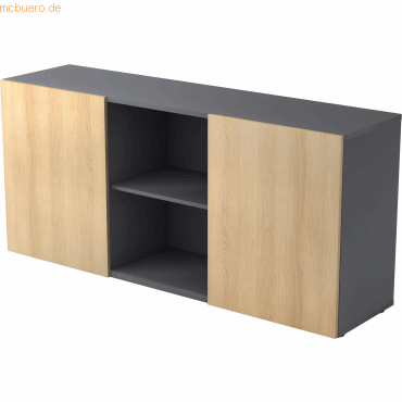 4032062163016 - PRO KAPA 1780 Sideboard mit Schwebetüren - Sideboard Graphit Eiche