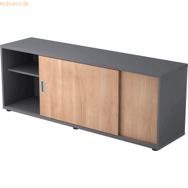 4032062166901 - Sideboard 15 OH BxTxH 160x40x596cm Graphit Nussbaum