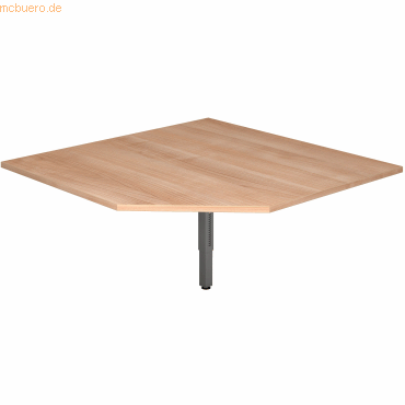 4032062168028 - Verkettungsplatte trapezform 120x120cm mit Fuß eckig Nussba