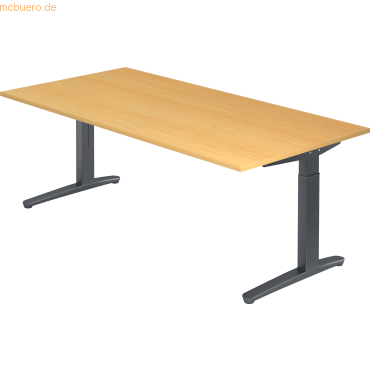 4032062170854 - PRO XTRA XB 2E GG Schreibtisch - Buche 200 x 100 höhenverstellbar